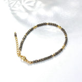 Pyrite Minimalist Bracelet Natural Stone Jewelry Bohe Gift For Female