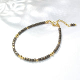 Pyrite Minimalist Bracelet Natural Stone Jewelry Bohe Gift For Female