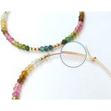 Rainbow Tourmaline 14K Filled Hoop Earrings Real Gemstone Jewelry