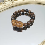 12mm Tiger's Eye Bracelet Pixiu for Money 1pcs