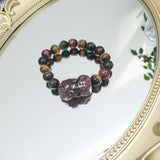 10mm Tiger's Eye Bracelet Pixiu for Money Coming 1pc