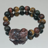 10mm Tiger's Eye Bracelet Pixiu for Money Coming 1pc