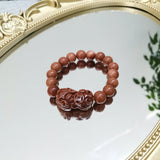 Brown Sandstone 10mm Bracelet with Pixiu for Money Attraction