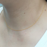 14k Filled Necklace Water Wave Chain Women Necklace 0.76mm Boho Jewelry Gift