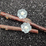 Sterling Silver Crystal Flowers Pearl Stud Earrings Women Gift