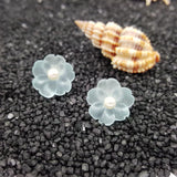 Sterling Silver Crystal Flowers Pearl Stud Earrings Women Gift