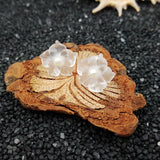 925 Silver Crystal Flowers Pearl Stud Earrings Women Gift