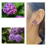 925 Silver Purple Crystal Flower Amethyst Stud Earrings