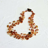 Agate Orange Necklace Multi Strand Statement Women Jewelry