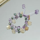 Amethyst Citrine Pearl Bracelet 17-23cm