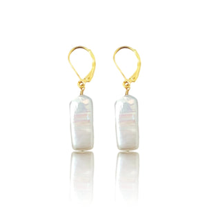 Baroque Pearl Drop Earrings 925 Sterling Silver Plated Boho Jewelry