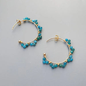 Apatite 925 Silver Earrings 18K Plated Delicate Jewelry