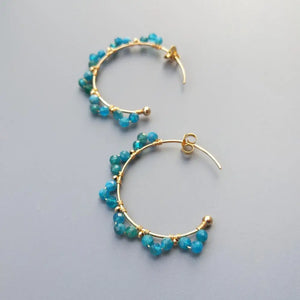 Apatite 925 Silver Earrings 18K Plated Delicate Jewelry