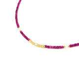 Gemstone Choker Necklace Ruby Spinel Crystal 14K Filled Women Jewelry