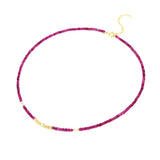 Gemstone Choker Necklace Ruby Spinel Crystal 14K Filled Women Jewelry