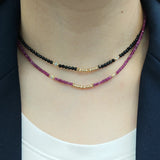 Gemstone Choker Necklace Ruby Spinel Crystal 14K Filled Women Jewelry