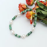Jade Braoque Pearl Bracelet 925 Sterling Silver Women Jewelry Year Gift