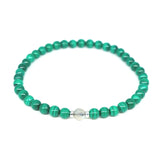 Malachite Labradorite Bracelet 925 Silver Health Digestion