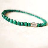Malachite Labradorite Bracelet 925 Silver Health Digestion