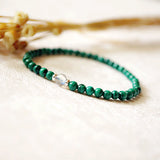 Malachite Labradorite Bracelet 925 Silver Health Digestion