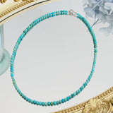 3mm Turquoise Necklace 925 Sterling Silver Choker Women Jewelry