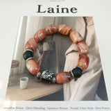 Real Stone Agate Bracelet Tourmaline Big Bracelet 19-20cm