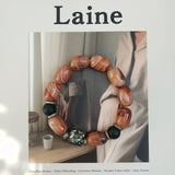 Real Stone Agate Bracelet Tourmaline Big Bracelet 19-20cm
