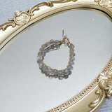 Real Stone Boho Bracelet Labradorite Crystal Quartz 18-19cm