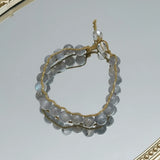 Real Stone Boho Bracelet Labradorite Crystal Quartz 18-19cm