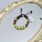 Boho Friendship Bracelet Tigers Eye Wood Jade for Men Women