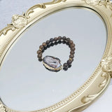 Real Stone Brown Bracelet Bronzite Druzy Quartz Charm 17-18cm