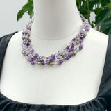 Stone Choker Necklace Amethyst Quartz Green Turquoise Women Jewelry
