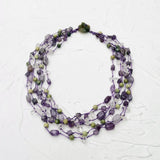 Stone Choker Necklace Amethyst Quartz Green Turquoise Women Jewelry