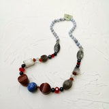 Stone Choker Necklace Lapis Lazuli Sandstone Gray Quartz Women Jewelry