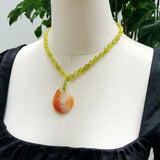 Real Stone Green Orange Necklace Lemon Jade Agate Women Necklace Jewelry Gift