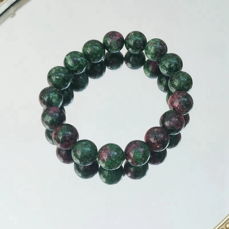 Green Stone Bracelet 12mm Women Men Bracelet