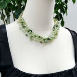 Real Stone Jewelry Green Necklace Bracelet Set