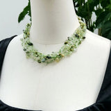 Real Stone Jewelry Green Necklace Bracelet Set