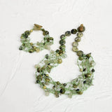Real Stone Jewelry Green Necklace Bracelet Set