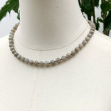 Labradorite Beads Choker Necklace 925 Silver Clasp Jewelry