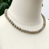 Labradorite Beads Choker Necklace 925 Silver Clasp Jewelry