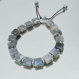 Labradorite Hematite Bracelet 17-23cm Women Men Jewelry Gift