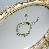 Real Stone Peridot Pearl Green Bracelet 17-24cm