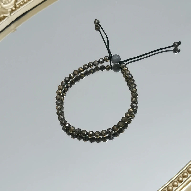 Stone Pyrite Labradorite Friendship Bracelet 15-22cm