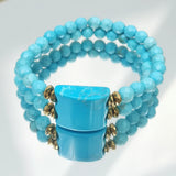 Turquoise Hematite 2-row Bracelet 7''