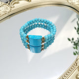 Turquoise Hematite 2-row Bracelet 7''