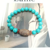 Turquoise Bracelet DZI Bead Charm Good Luck Men Women Bracelet