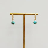 Turquoise Zircon Hoop Earrings 925 Silver Yellow Plated
