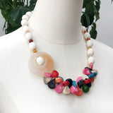Stone Coral Mutil Coral Agate Choker Necklace Women Jewelry