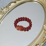 RealStone Orange Agate 10mm Bracelet Pixiu for Money